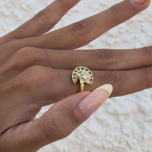 MOONLIGHT SPINNER WELLNESS RING GOLD