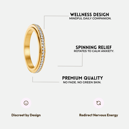 ZENIA ROTATING WELLNESS RING GOLD