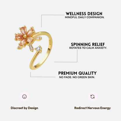 FLOWER SPINNER WELLNESS RING GOLD