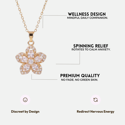 FLOWER SPINNER WELLNESS NECKLACE GOLD WHITE